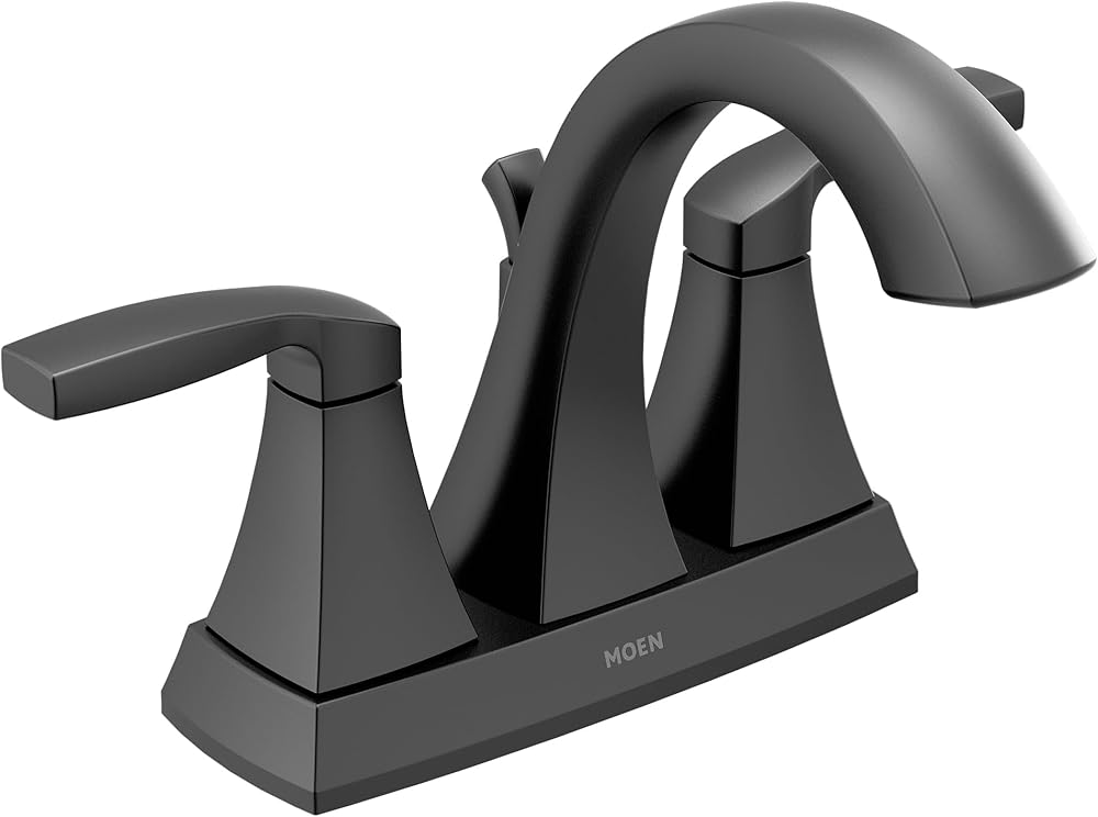 Moen 6901BL Voss Two-Handle Centerset Bathroom Faucet, Matte Black