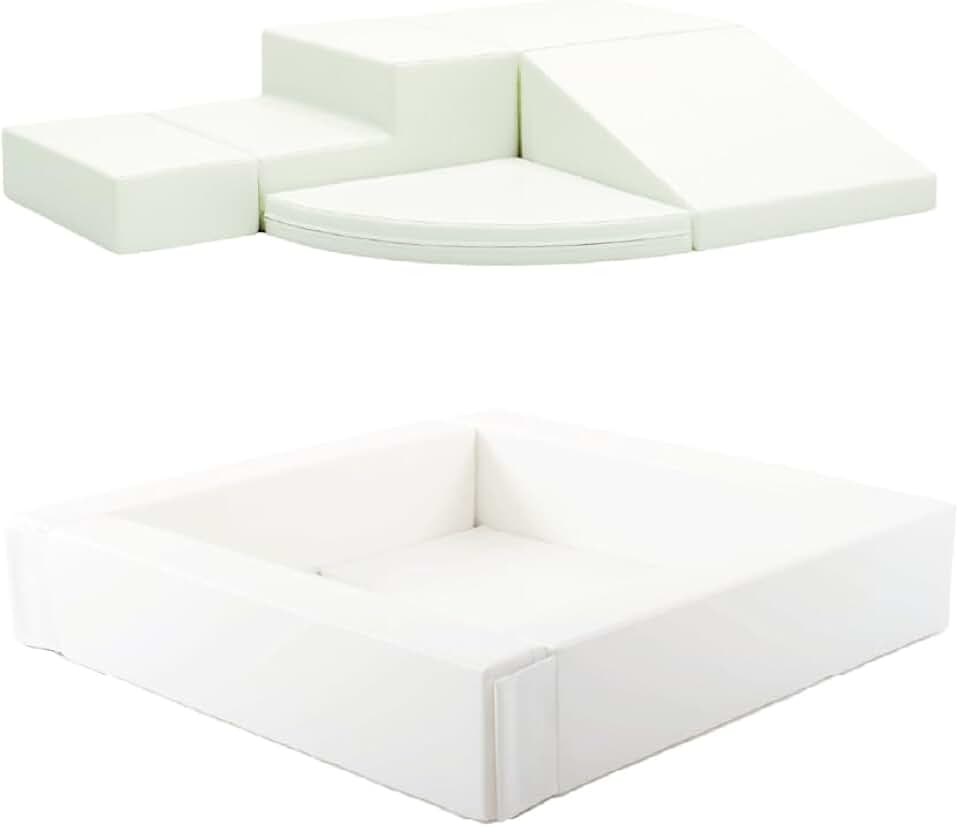IGLU Soft Play White Play Combo for Toddlers and Kids Climb Crawl and Play in Large square Ball Pit Indoor