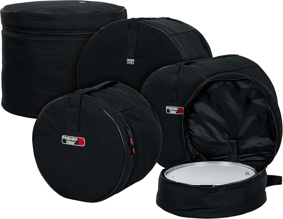 Gator Cases GP-FUSION16 Standard Padded Nylon Bag 5pc Set for Fusion Style Drum Kits with 16