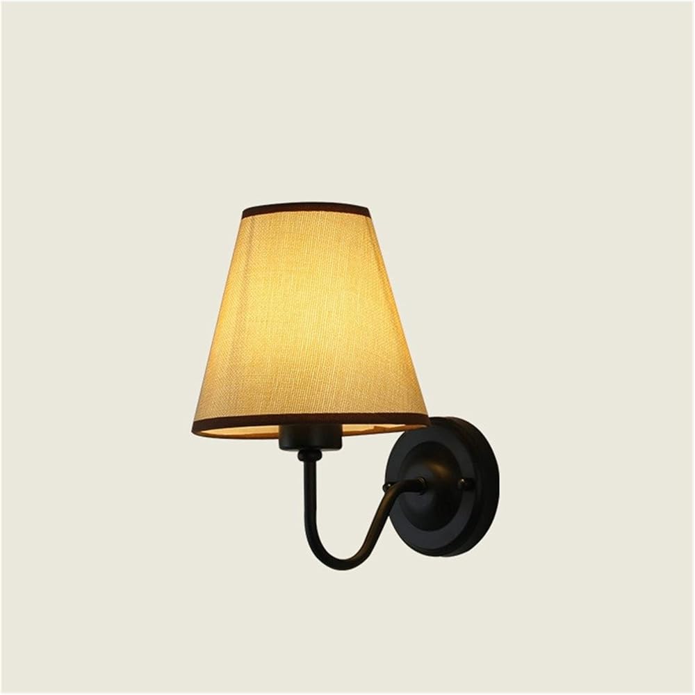 Wall Sconces, Black Lampshade Wall Lamp Canvas Retro Bedroom Bedside Lamp Chandelier - Canvas Corridor Wall Lamp E27,Chandelier