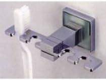 67435ES Cubis Toothbrush Holder in Satin Nickel