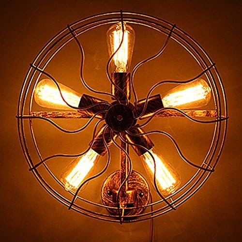Industrial Vintage Wall Sconces Industrial Electric Fan Wall Lights Rustic LOFT Sepia Restaurant and Bar Antique d46cm