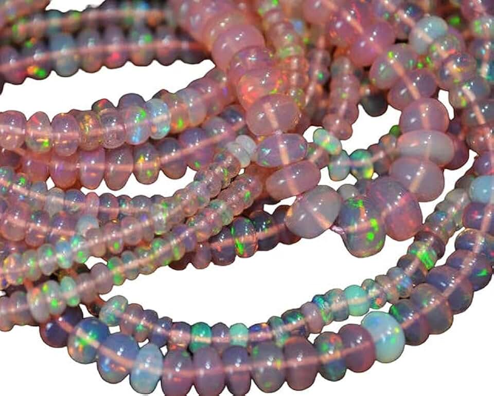 42 ct AAA Quality Natural Soothing Pink Ethiopian Opal Smooth Beads,4mm Approx, 16 inch Strand CHIK-STNRD-25116