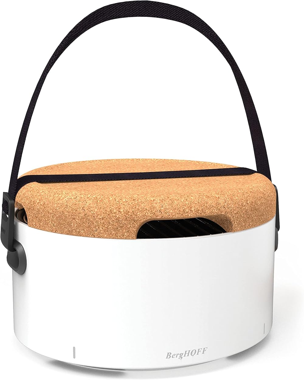 BergHOFF LEO Portable Tabletop BBQ Grill To-go grill with Heat Resistant Base Easy-carry strap & detachable handles, Removable elements, Adjustable airflow, 13.75