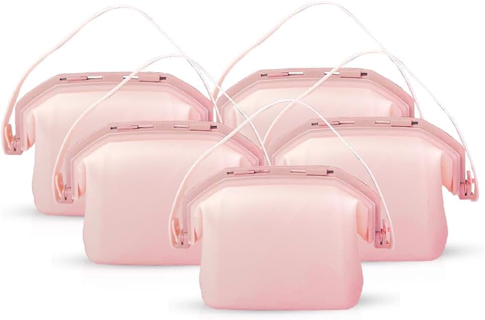 The Ingenium Bag 5Pcs (Coral), Flexible & Soft Silicon Material, High Durability Waterproof Silicone, Comfortable to Carry Anywhere, Pink