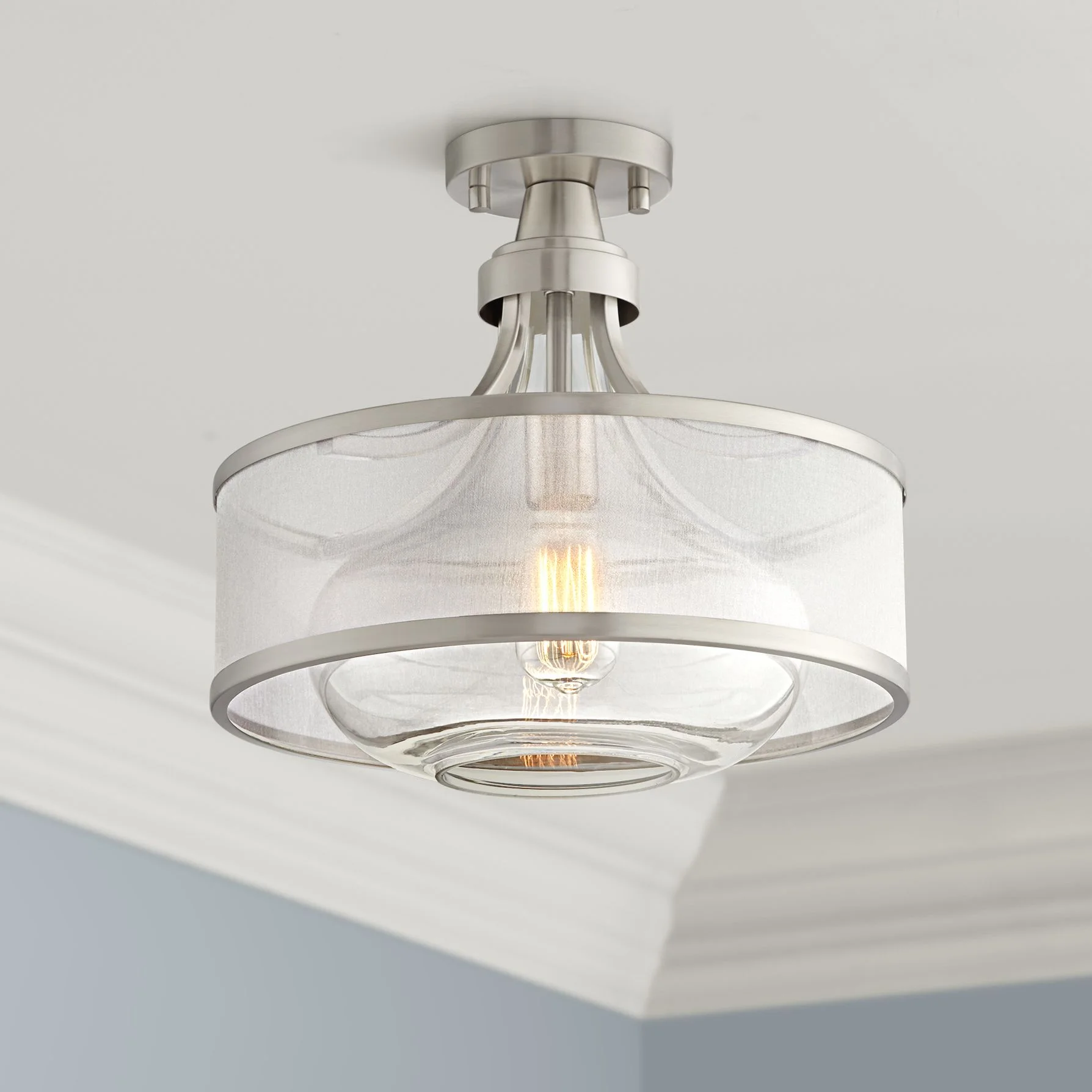 Possini Euro Design Layne Modern Ceiling Light Semi Flush Mount Fixture 15