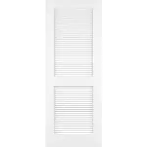 Kimberly Bay 24 in. x 80 in. Traditional Louver Louver Solid Core Wood White Interior Door Slab