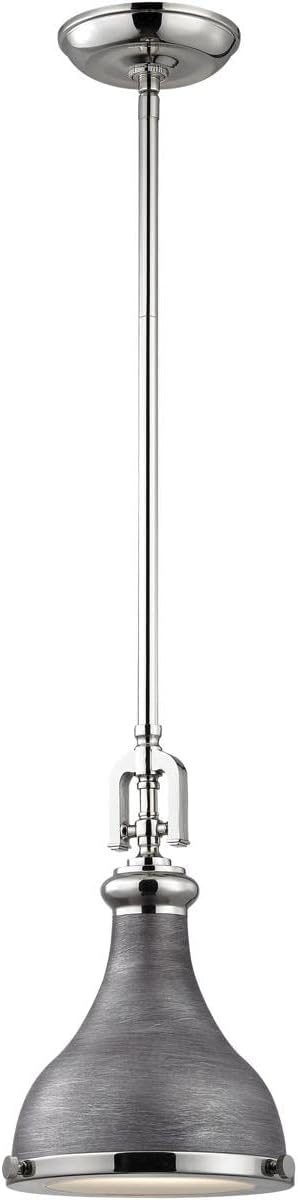 57080/1 Rutherford 9'' Wide 1 in Light Mini Pendant in Weathered Zinc