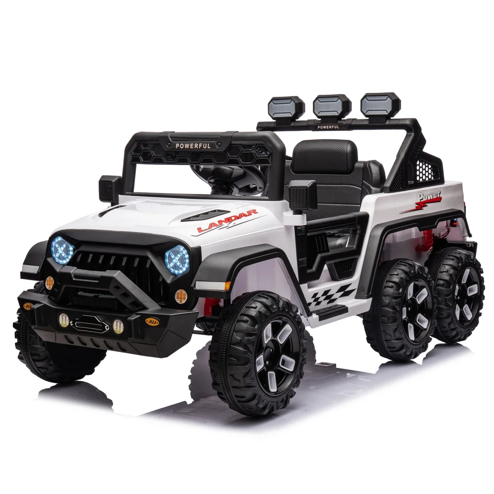 24V Kids Ride on Car with 2.4G Parent Remote Control, 4WD Battery Powered Electric Vehicle with Music, Cool Lighting, Speed 5.9-6.5 Km/h