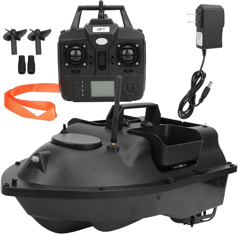 Alomejor Fishing Bait Boat Two Hand RC Fish Lure Boat Location Fishing Boat 100 to 240V(US)