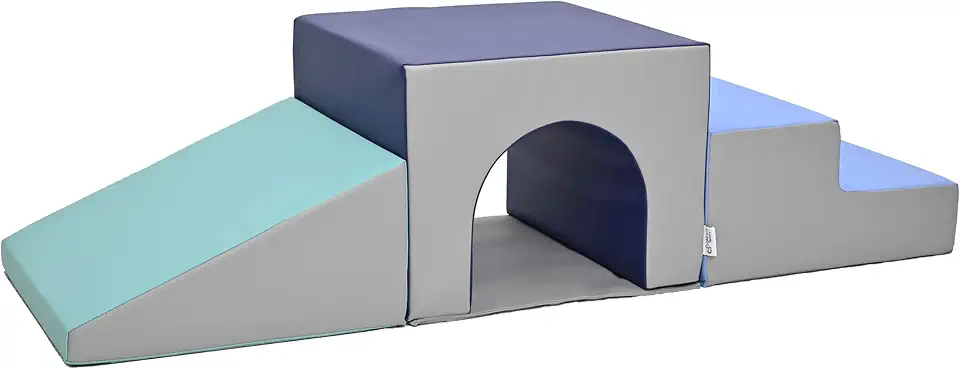 Children's Factory Baby Crawling Tunnel, Foam Climbing Blocks for Toddlers, Soft Homeschool Jungle Gym, Tranquility