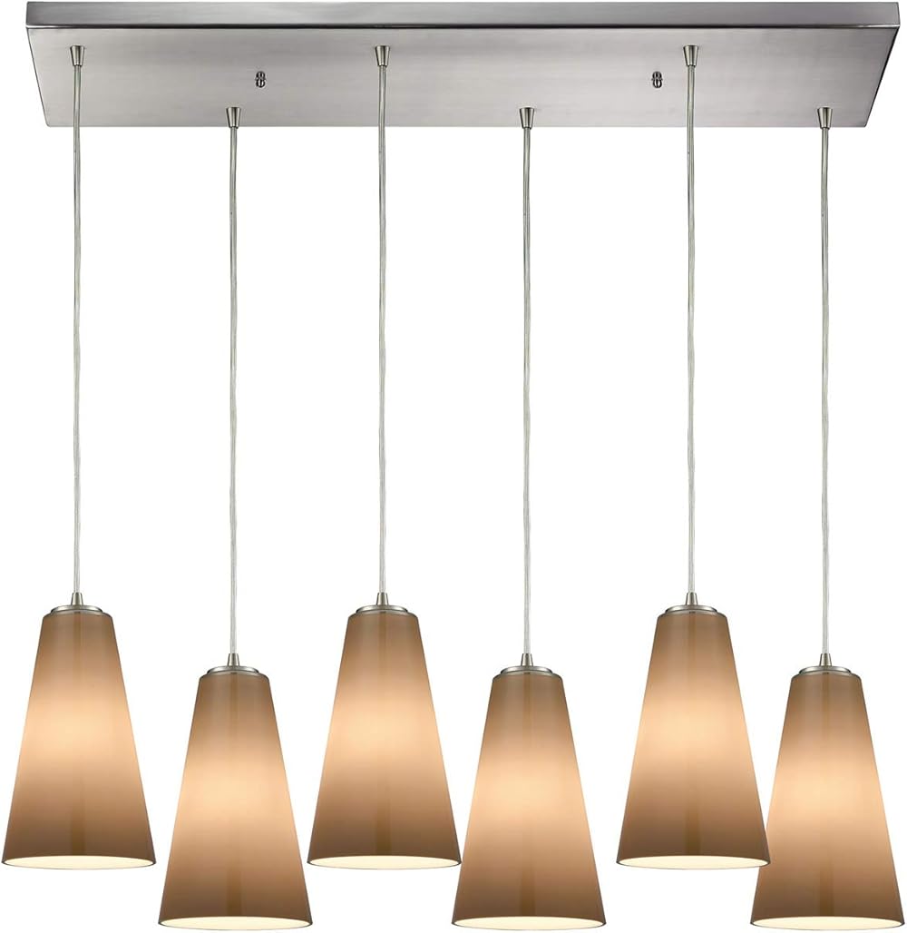10940/6RC Pendant Light, Satin Nickel