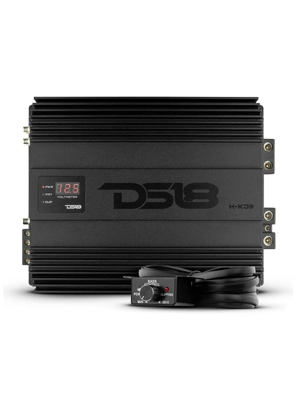 DS18 H-KO3 Hooligan Monoblock 3000W Amplifier w/ Voltmeter and Clip Indicator