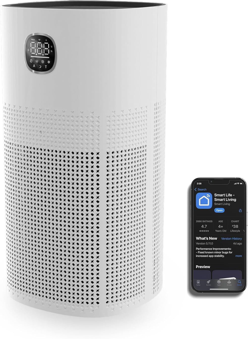 VP-300-WI Wifi enabled HEPA Air Purifier, 667 sq. ft, PM2.5 Sensor