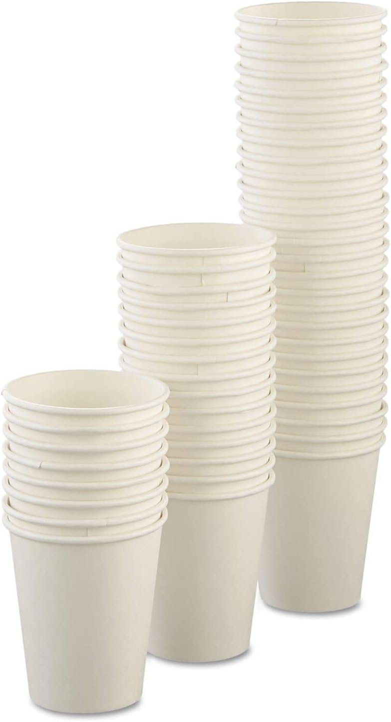 Solo U508NU Uncoated Paper Cups, Hot Drink, 8oz, White, 1000/Carton