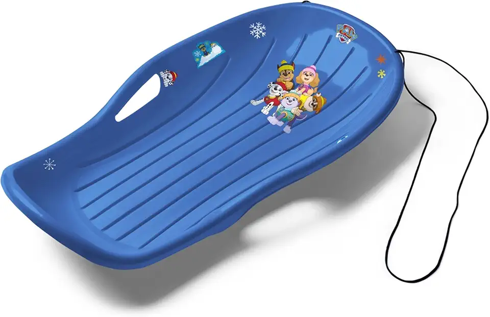 BIG Paw Patrol Children's Sledge (Blue) - Snow Carver Bob for Children from 5-12 Years (up to 60 kg), Toboggan with Pull Rope, Winter Toy