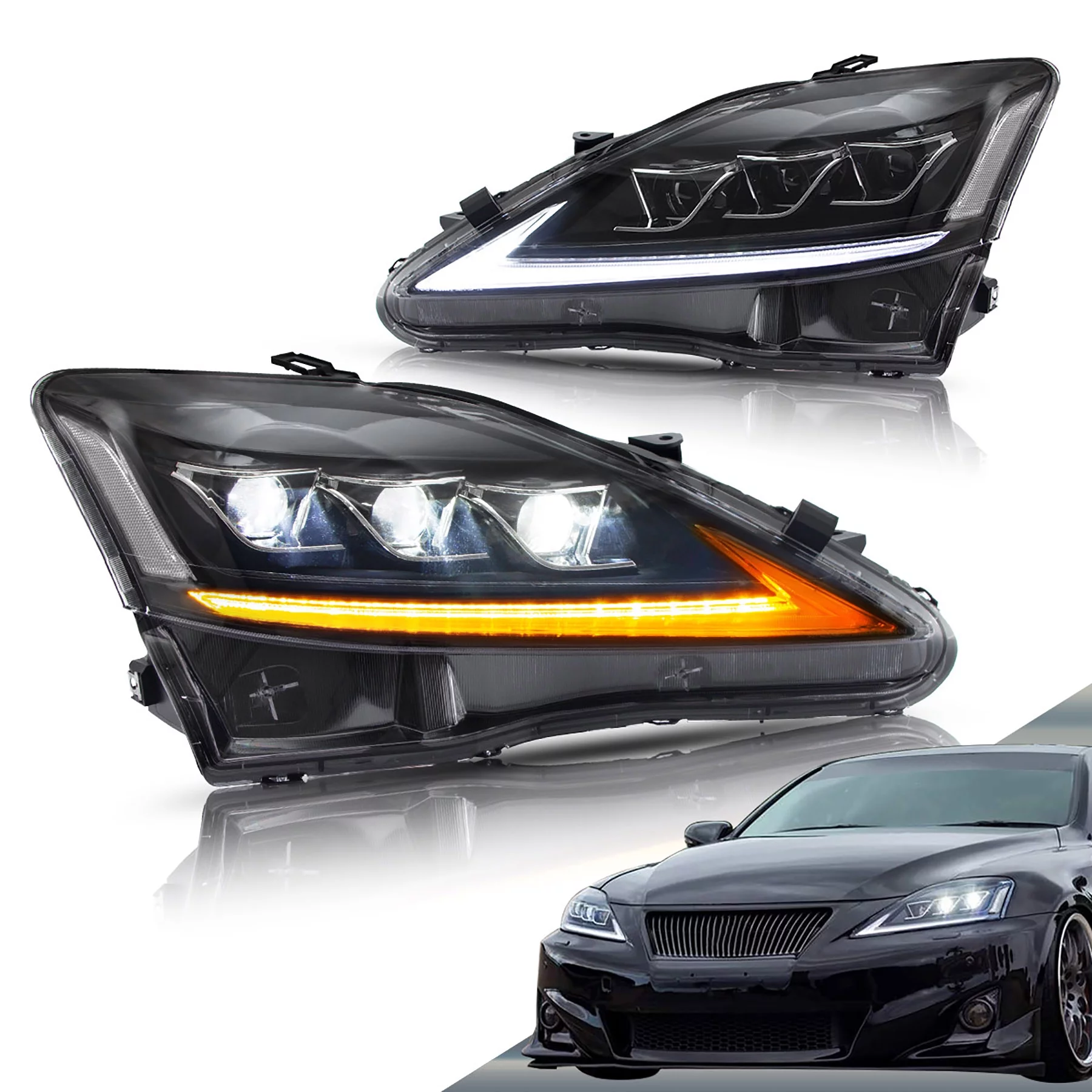 VLAND LED Projector Headlights for Lexus IS250 IS350 2006-2012 IS200d IS F 2008-2014