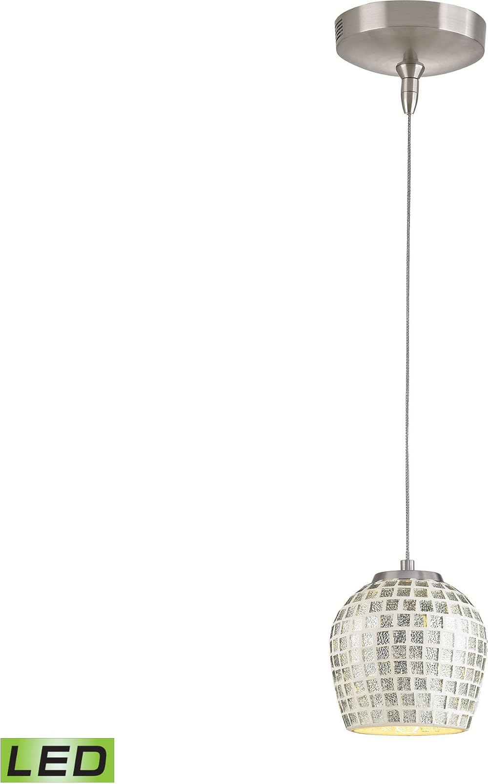 PF1000/1-LED-BN-SLV Pendant Light, Chrome, Silver