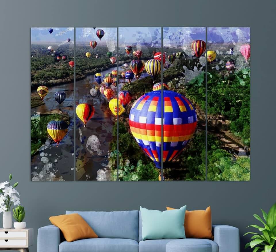 Albuquerque Canvas Print, Albuquerque Balloon Fiesta, Albuquerque Painting, Albuquerque Wall Art