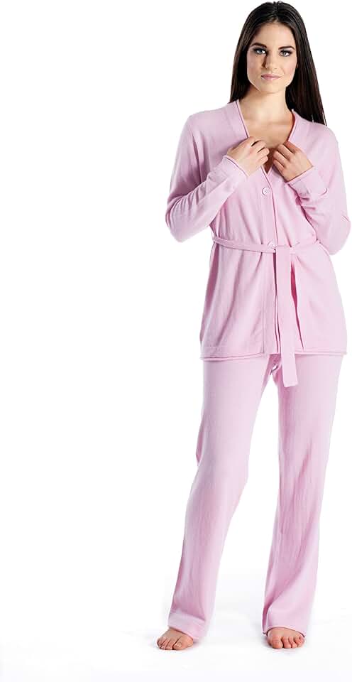 100% Pure Cashmere Lounge Pajamas Sets for Women - Long Sleeve, Classic Style, Lightweight, Soft and Warm