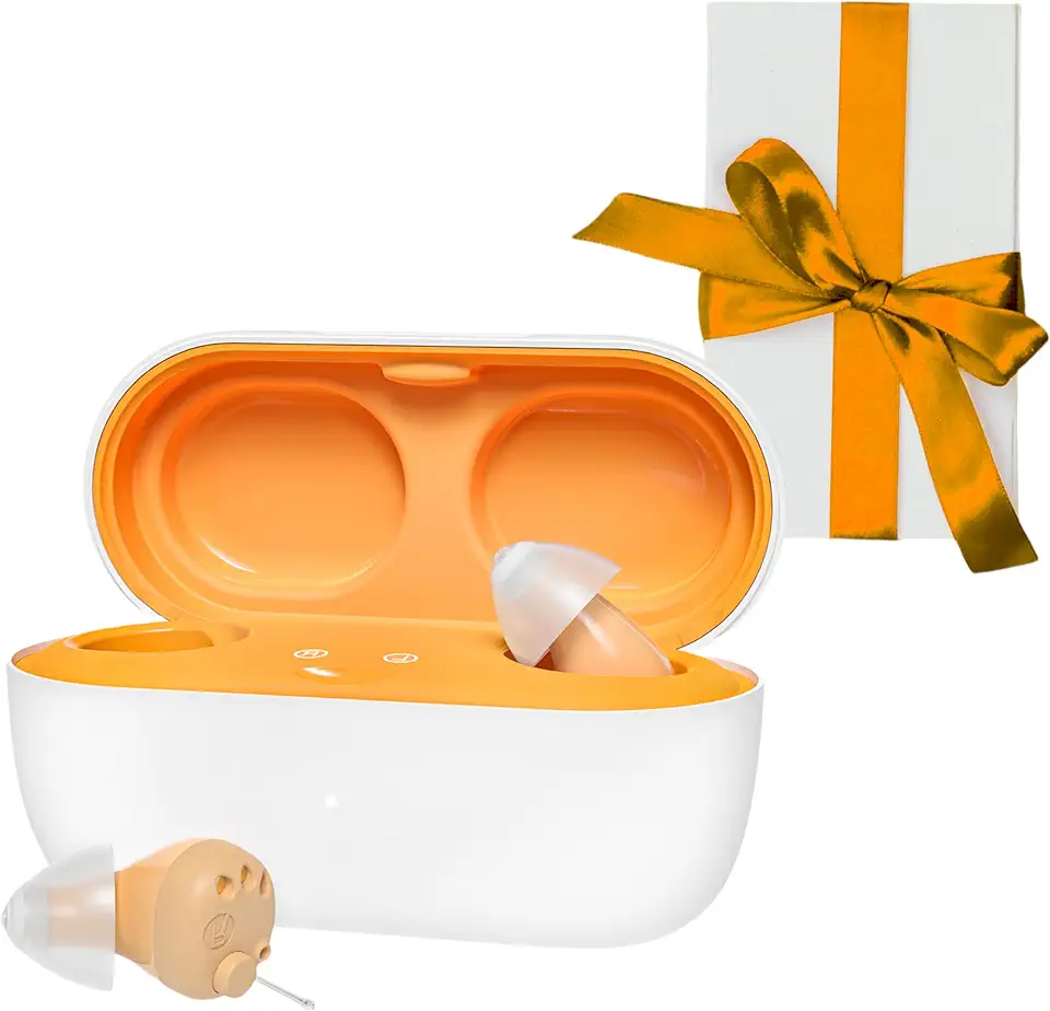 OTC Hearing Aids for Adults (Not Amplifiers), Rechargeable Mini Digital 16-Channel Digital CIC Hearing Aids for Seniors Nearly Invisible Premium Sound Quality Chips Made in USA