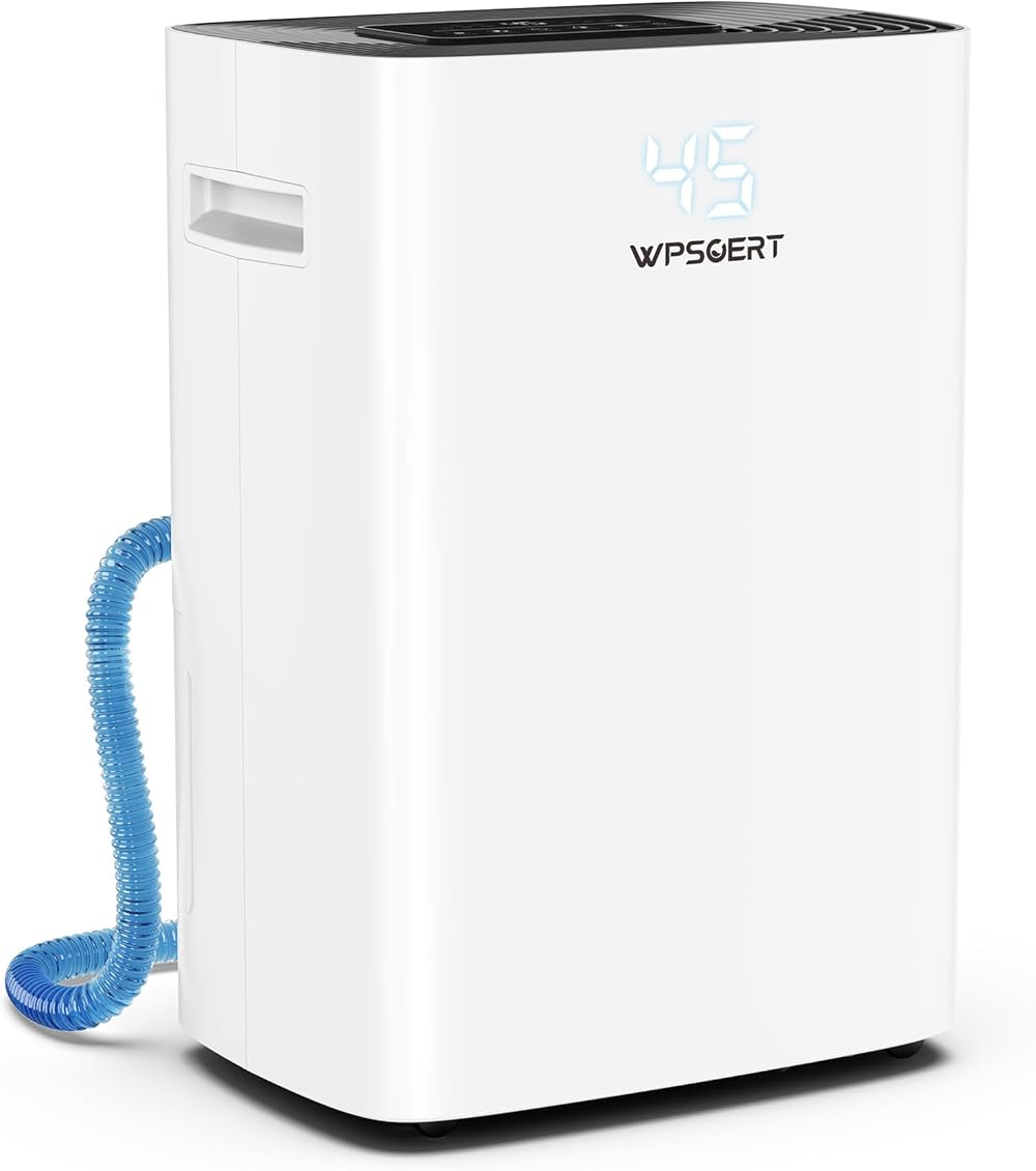 5000 Sq. Ft Dehumidifier for Basement, Wpsoert 80 Pints Dehumidifiers for Home Large Room, Intelligent Humidity Control, 6L Water Tank with Drain Hose, Auto Defrost, 24H Timer,Child Lock
