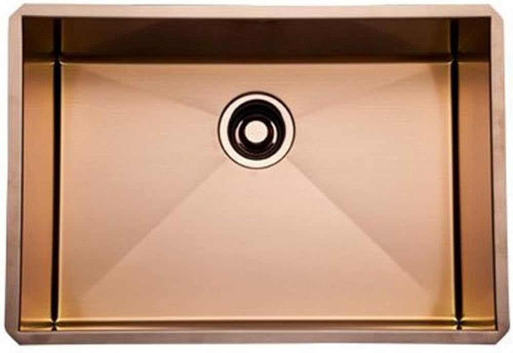 Rohl RSS2416SC Single Bowl 24-Inch Kitchen Sink, Stainless Copper