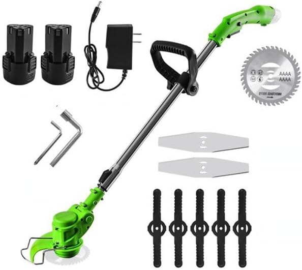 Rechargeable Electric Lawn Mower Small Household Grass Trimming Machine Agricultural Lithium Battery Multifunctional Garden Tool - (Style: A, Color: with 2 Battery)