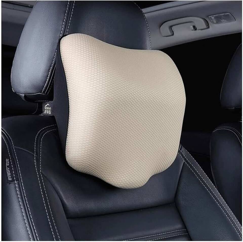 Lumbar Pillow - Car Waist Lumbar and Neck Pillow Soft and Comfortable Space Memory Cotton, Relieve Neck Pain(Beige,40.5X43.5X13CM)