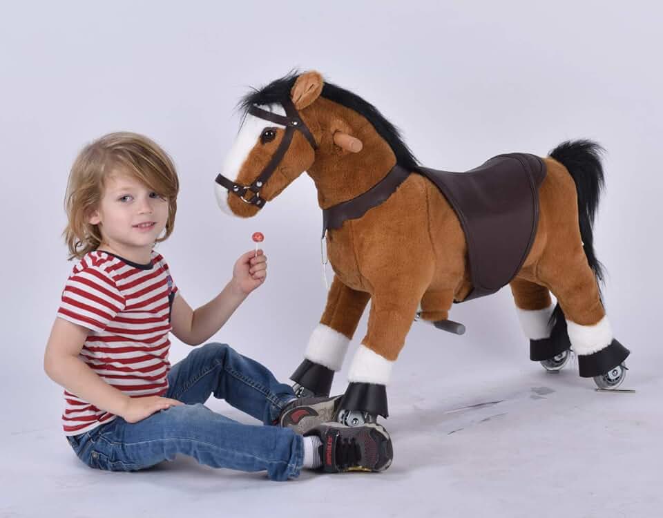 UFREE Horse Action Pony, Walking Horse Toy, Rocking Horse with Wheels Giddy up RideUFREE Horse Action Pony, Walking Horse Toy, Rocking Horse with Wheels Giddy up Ride on for Kids Aged 3 to 6 Years Old