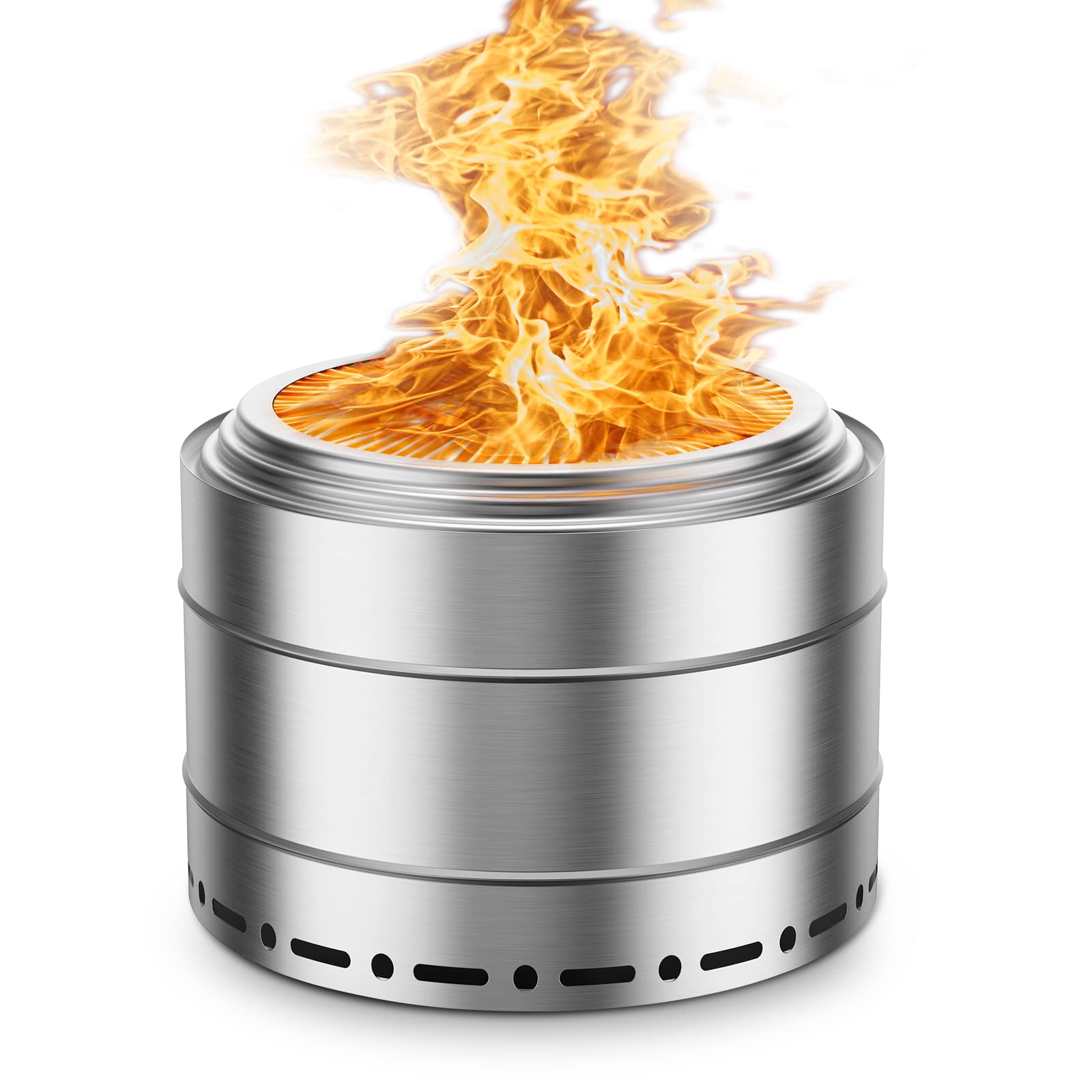 SURESTOVE Smokeless Fire Pit Outdoor Wood Burning Portable Firepit Stainless Steel (19 Inch)