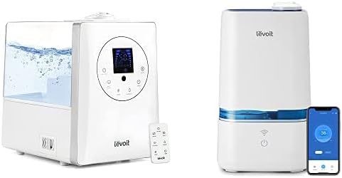 LEVOIT Humidifiers for Bedroom Large Room Home, 6L Warm and Cool Mist & LEVOIT Humidifiers for Bedroom, Smart Wi-Fi Cool Mist Essential Oils Diffuser