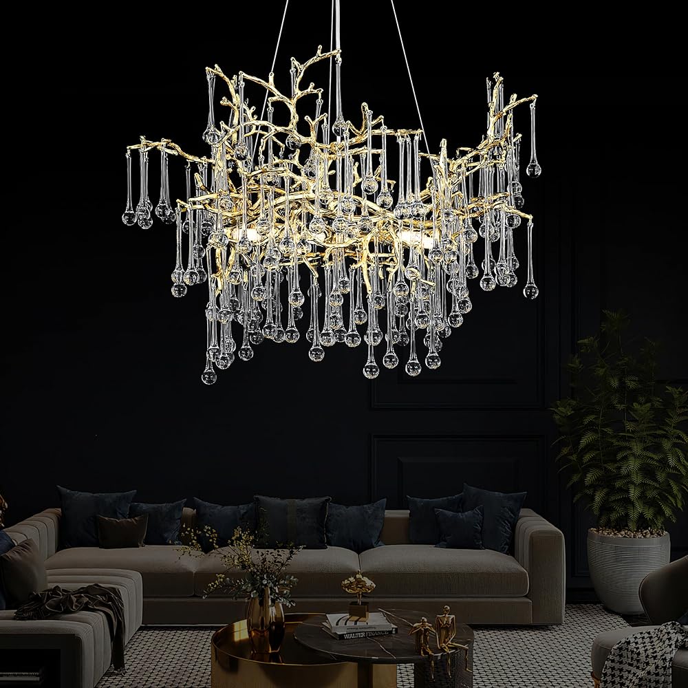 Gold Crystal Chandeliers - Modern 23.6