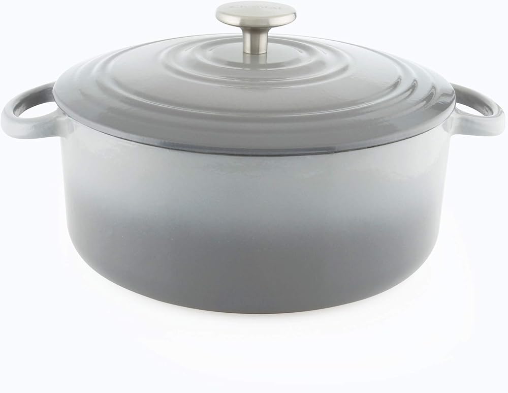 Chantal Enameled Cast Iron Cookware, 5 quart Dutch Oven, Fade Grey