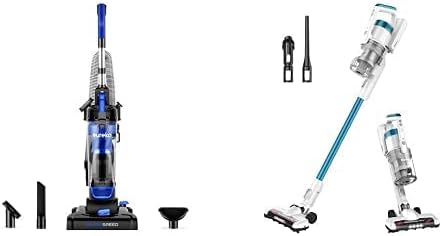 EUREKA NEU280 Lightweight PowerSpeed Upright Vacuum Cleaner for Carpet and Hard Floor NEC180 RapidClean Pro Lightweight Cordless Vacuum Cleaner, Convenient Stick Handheld Vacuum