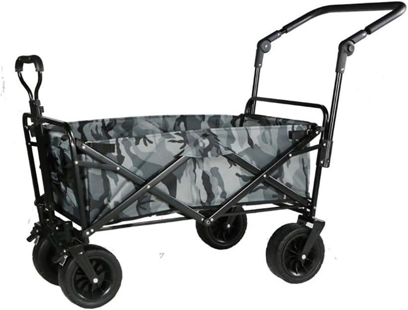 Cart Folding Shopping Cart Garden Trolley Cart Heavy Duty Wagon Multi-Function Outdoor Camping Beach Fishingpull Truck Portable Free Standing Push-Pull Rod Handcart