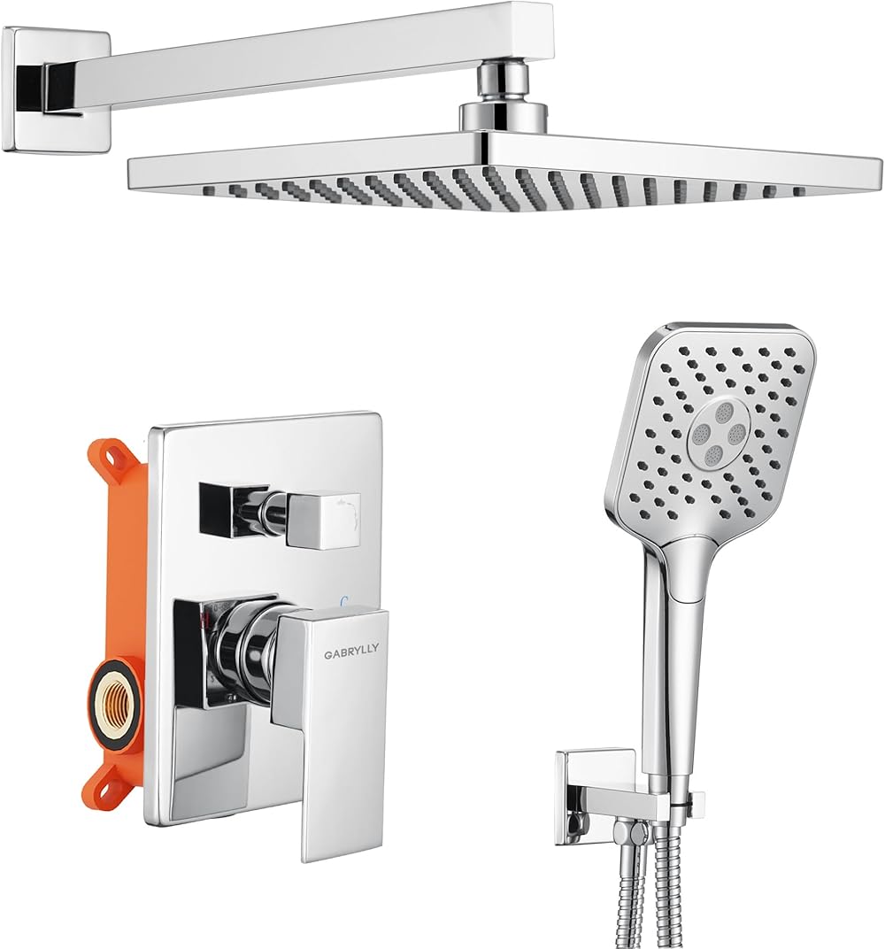 Gabrylly Shower System, Shower Faucets Sets Complete for Bathroom with High Pressure 10