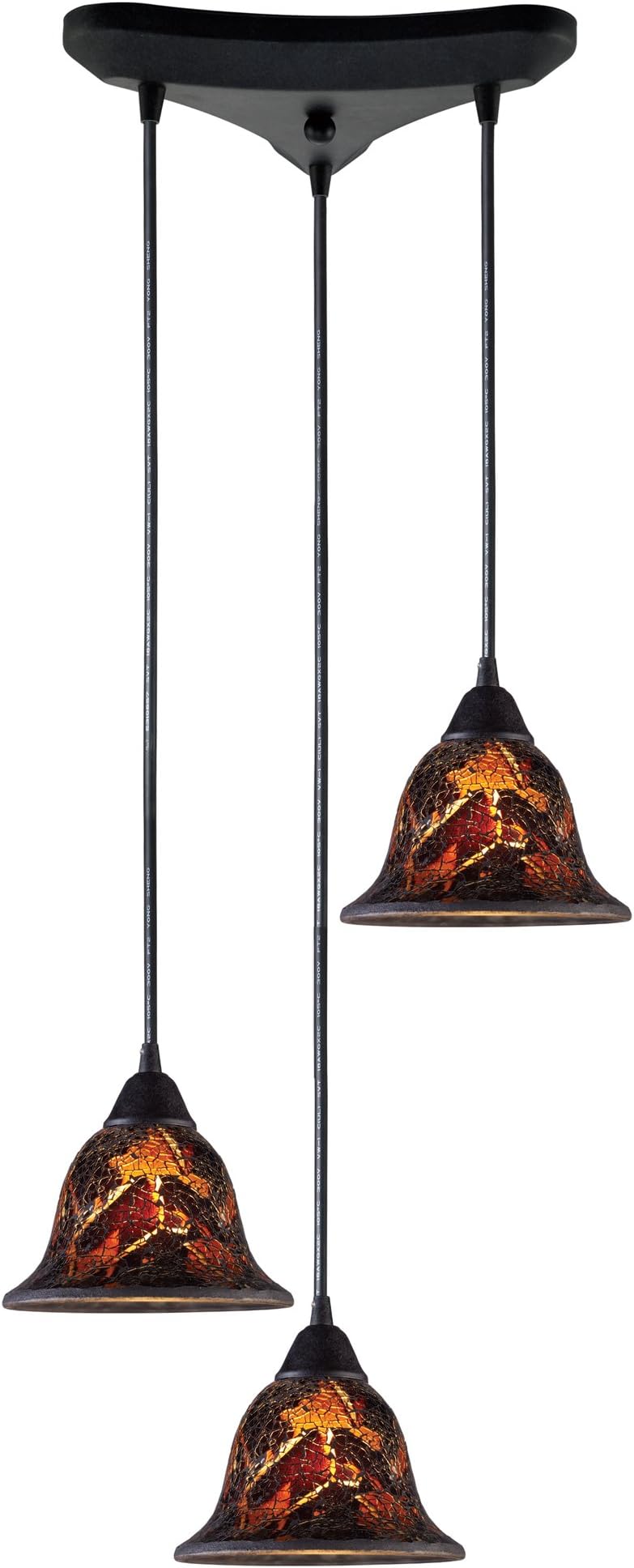 Elk 10144/3FS Firestorm 3-Light Pendant in Dark Rust