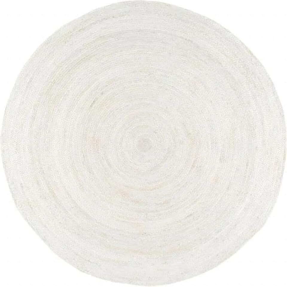 Round Jute Rug Indian Handmade Natural Rug Bedside Round Rug Circle Rug New Home Gift Boho Home Décor Rug by SANWARIYA Rugs. (9 Feet Round Rug)