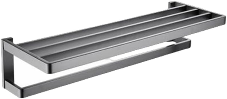 304 Stainless Steel Grey Bathroom Towel Rack Hook Towel Bar Hook Tissue Rack Toilet Brush Glass Shelf Set,Towel Rack