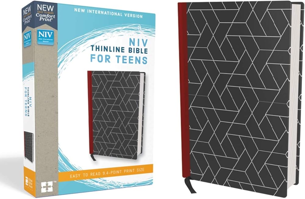 NIV, Thinline Bible for Teens, Hardcover, Black, Red Letter Edition, Comfort Print