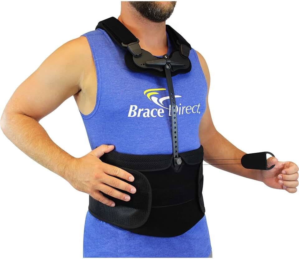 TLSO Thoracic Full Back Brace - PDAC L0464 Pain Relief and Straightener for Fractures, Post Op, Herniated Disc, Spinal Trauma, Mild Scoliosis