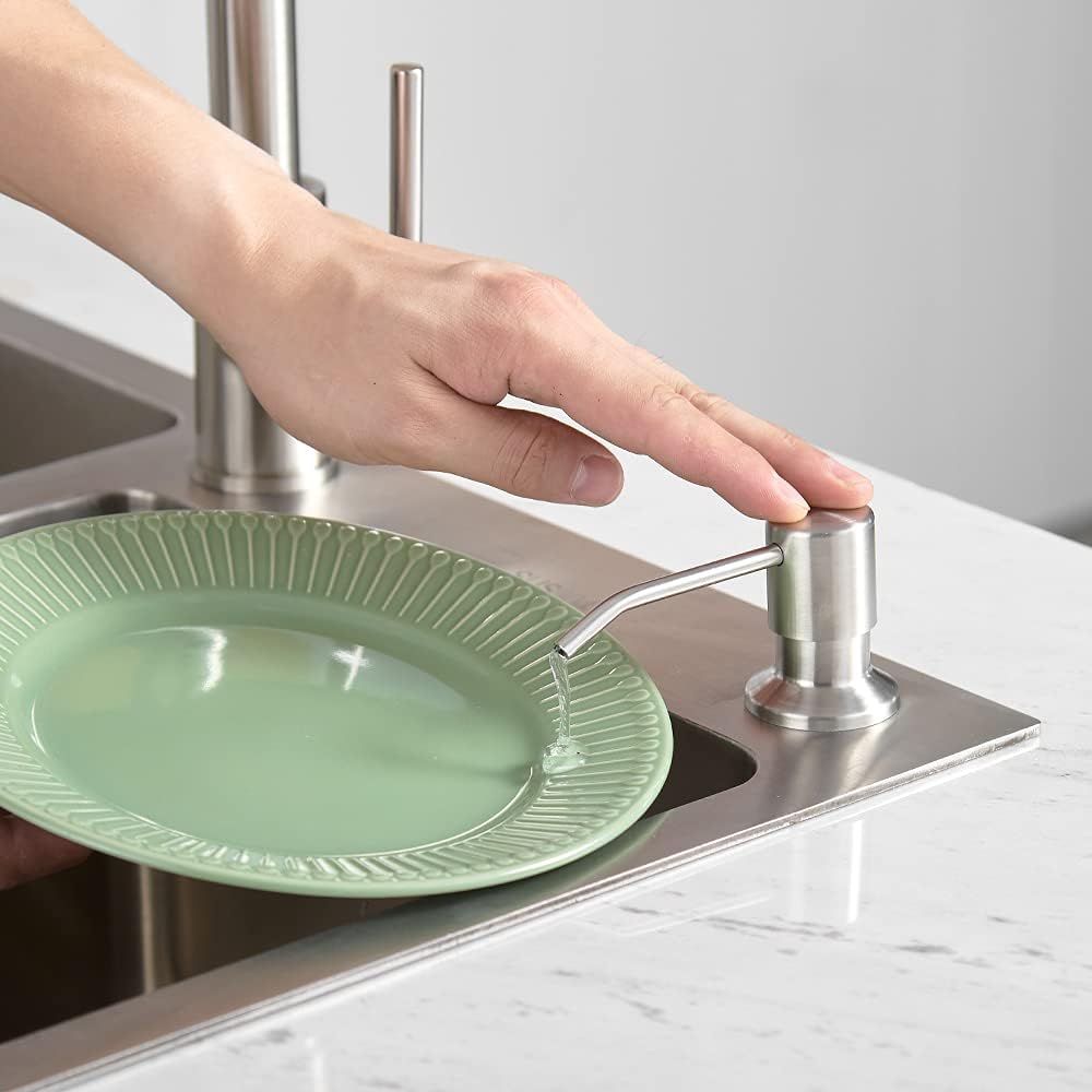 OWOFAN Kitchen Sink Faucet + Soap Dispenser Brushed Nickel Product Bundles