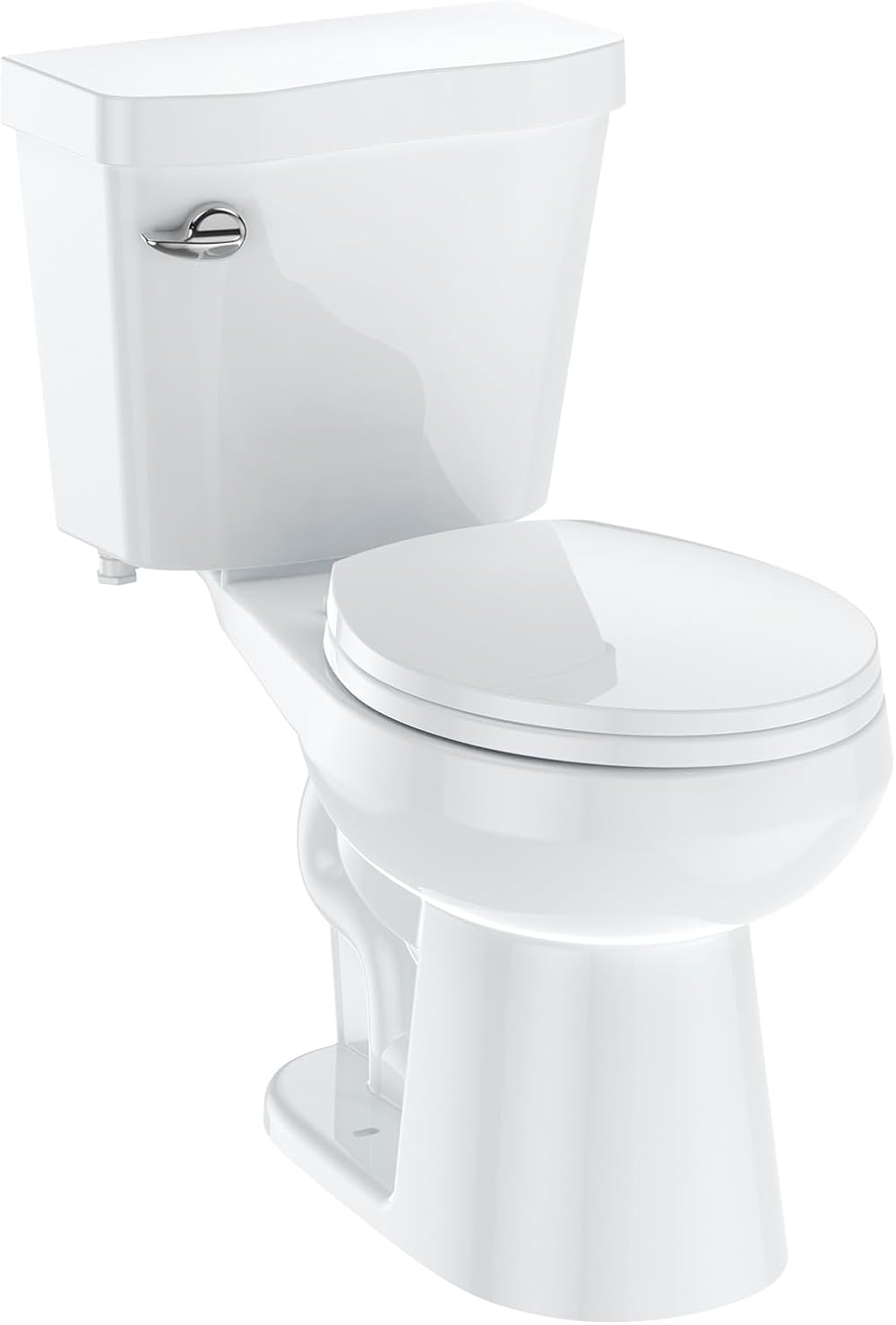 GAOMON Round Two-Piece Toilets, 1.28 GPF Universal Height Siphonic Flush Toilet, cUPC Certification Water Efficient Bathroom Toilet(Toilet Seat Included) - Ceramic White