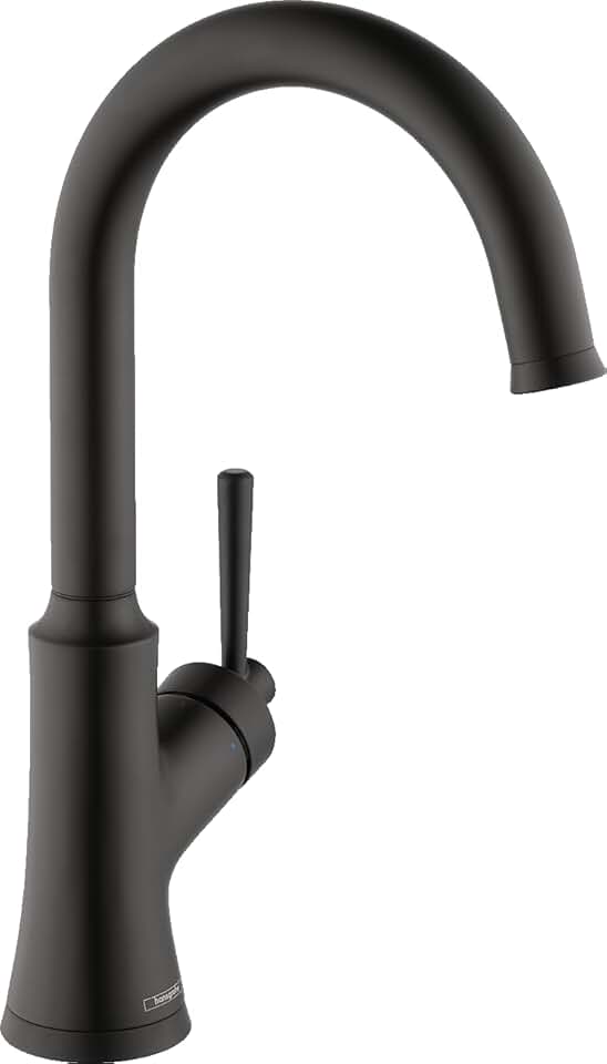 hansgrohe Joleena Black Bar Kitchen Faucet, Bar Sink Faucet Single Hole, Faucet for Kitchen Sink, Matte Black 04795670, 14-Inches Tall
