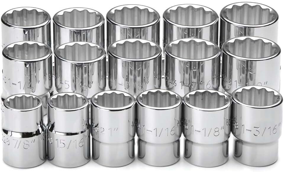 Williams 33931 3/4-Inch Drive Socket with Rail and Clip, 17-Piece