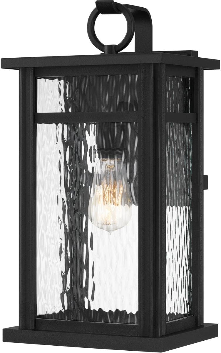 Quoizel Coastal Armour MOI8409EK Moira Transitional Clear Water Glass Large Outdoor Wall Lantern, 1-Light 100 Watt, 18