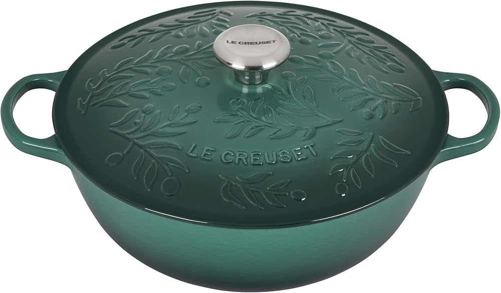 Le Creuset Olive Branch Collection Enameled Cast Iron Signature Soup Pot with Embossed Lid, 5.25 qt., Artichaut