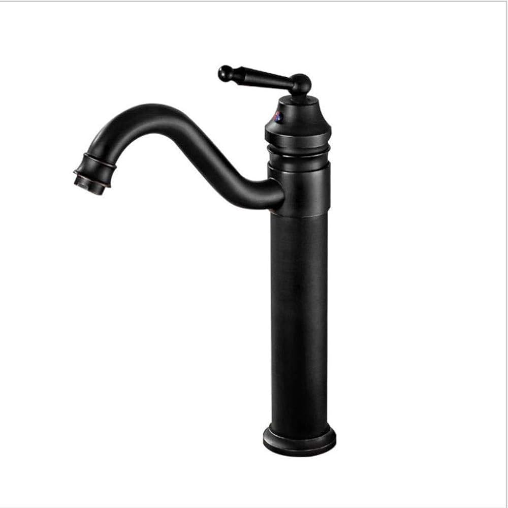 Hand Basin Faucet，Faucet with Metal Drain Faucet Single Handle Bathroom Faucet Black Washbasin Washbasin Antique Faucet