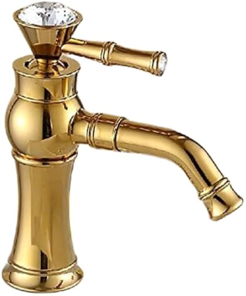 Salta Gold Finish Single Handle Bathroom Sink Faucet